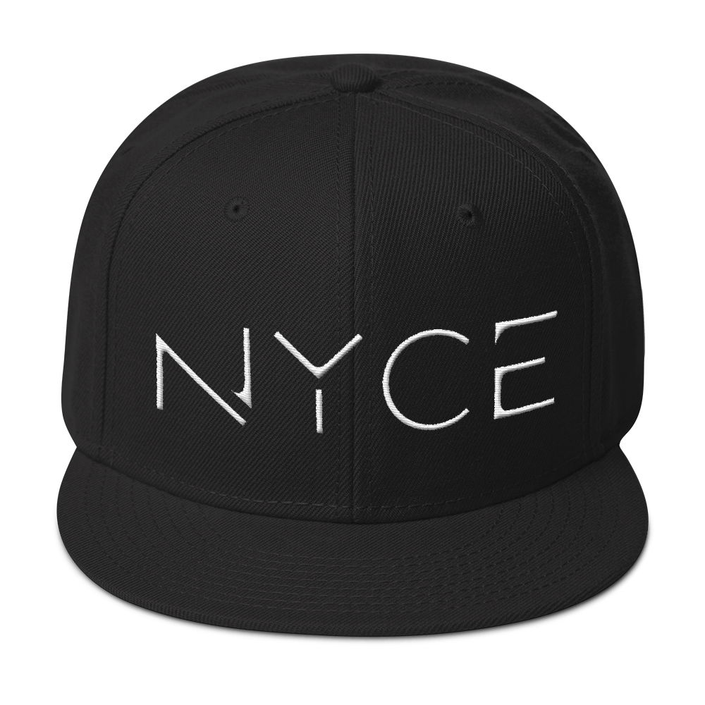 White Thread NYCE Snapback Hat